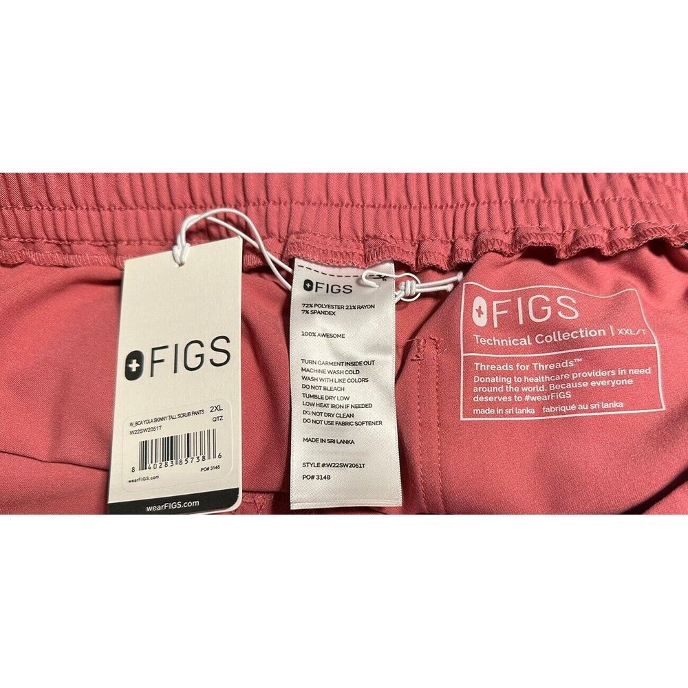 NWT Breast  Cancer Awareness Yola Skinny Scrub Pants Quartz Pink 2XL‎ Tall - Picture 5 of 6